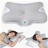frelook Cuscino cervicale ortopedico in memory foam, cuscino per chi dorme sul fianco, design ergonomico con forma cava per fianchi, schiena e addominali, grigio chiaro