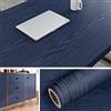 Livelynine Carta Adesiva per Mobili Blu Lavabile Pellicola Adesiva per Mobili Legno Carta da Parati Adesivi Muro Finto Legno Salotto Camera da Letto Blu Pellicola Mobilis Adesivo Legni Tavolo 40CMx2M