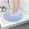 7VSTOHS Tappetini Antiscivolo per Doccia, Rotondo Tappetini in PVC per Vasca Tappetino per Doccia da Bagno Tappetini per il Bagno con Fori di Scarico e Ventose Lavabile in Lavatrice 55x55cm
