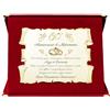 Generico Targa 60° Anniversario di Matrimonio | Targhetta Regalo Nozze di Diamante | Elegante pergamena dorata su cofanetto velluto rosso. (Rosso e Dorato, 60)