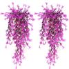 Hyakoz 2 Pezzi Edera Finta Finta Pianta Rampicante Piante Finte da Esterno Piante Artificiali Sospese per Cucina, Balconi, Giardini, Soggiorno Rosa Rossa