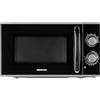 MEDION Forno a microonde, potenza circa 700 watt, capacità circa 17 litri, 6 livelli, funzione di scongelamento, MD 15644, nero/argento