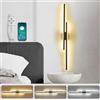 SUCIKORIO LED Applique da Parete Interno Lunga 100cm, Moderna 48W Dimmerabile Lampada da Parete Up Down Bianca Calda 3000K - Bianco Freddo 6500K Nera Lampada Muro per Soggiorno, Camera da Letto