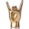 QIANLING Statua della mano con gesto rock in resina dorata da 7,7 pollici - Scultura decorativa da tavolo per gli amanti della musica della cultura rock,adatta per la casa,libreria,decorazione della scrivania