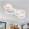 SEATAIN Plafoniera LED soffitto salotto Dimmerabile, Modernità plafoniera Camera da Letto, Plafoniere Bianco 4-Cerchi con telecomando, 45W 80cm 4500lm 3000K-6000K, Funzione di memoria, Luce notturna da 4W