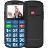 USHINING Telefono Cellulare per Anziani con Tasti Grandi, Volume Alto, Funzione SOS, 1.77 Display, Doppio SIM, Chiamata Rapida, Torcia, Sveglia, 800mAh Batteria, Blu (Base di Ricarica non Inclusa)