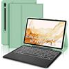 JADEMALL Custodia Tastiera con Trackpad per Samsung Galaxy Tab S7 FE/S7+ Plus / S8+ Plus 12.4, [Italiana-Layout] Bluetooth Tastiera con Touchpad per Galaxy Tab S8+/S7+ 12.4 Pollici, Verde chiaro