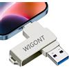WIGONT 64 GB Chiavetta USB per i Phone Pen Drive, Chiavetta per i Phone Non è Richiesta Alcuna APP Compatibile con i Phone/iPad/Android.Chiavetta USB per i Phone Pendrive per Salvare più Foto e Video.