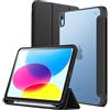 JETech Custodia Opaca per iPad (A16) 11a/10a Generazione (2025/2022) con Portapenne, Posteriore Glassata Traslucida Supporto Cover Sottile Tablet (Nero)