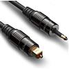 FosPower Cavo Ottico Digitale Toslink a Mini Toslink, Connettori Placcati in Oro 24K, Guaina in PVC Anti-Tensione, per TV e Sistemi Hi-Fi, 1,8m
