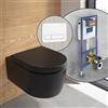 Villeroy & Boch Embrace WC sospeso, SET completo, con elemento incasso e placca di azionamento ViConnect 200S, 5C24R0R7+92249068#SET, Embrace nero opaco [WC > WC con Elementi Incasso]