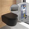 Villeroy & Boch Embrace WC sospeso, SET completo, con elemento incasso e placca di azionamento ViConnect 300S, 5C24R0R7+922169D8#SET, Embrace nero opaco [WC > WC con Elementi Incasso]