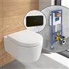 Villeroy & Boch Embrace WC sospeso, SET completo, con elemento incasso e placca di azionamento ViConnect 200S, 5C24R0RW+922490AN#SET, Embrace stone white [WC > WC con Elementi Incasso]