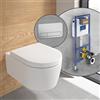Villeroy & Boch Embrace WC sospeso, SET completo, con elemento incasso e placca di azionamento ViConnect 200S, 5C24R0RW+92249069#SET, Embrace stone white [WC > WC con Elementi Incasso]