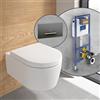 Villeroy & Boch Embrace WC sospeso, SET completo, con elemento incasso e placca di azionamento ViConnect 300S, 5C24R0RW+922169D8#SET, Embrace stone white [WC > WC con Elementi Incasso]