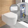 Villeroy & Boch Embrace WC sospeso, SET completo, con elemento incasso e placca di azionamento ViConnect 200G, 5C24R0RW+922400RE#SET, Embrace stone white [WC > WC con Elementi Incasso]