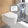 Villeroy & Boch Embrace WC sospeso, SET completo, con elemento incasso e placca di azionamento ViConnect 100S, 5C24R0RW+92248568#SET, Embrace stone white [WC > WC con Elementi Incasso]