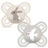 MAM Perfect Start Confezione Doppia Succhietto 0-2 Mesi (Set da 2), Ciuccio MAM 0-2 mesi in silicone per un sano sviluppo orale, Kit da 2 accessori neonato con porta ciuccio sterilizzatore, Neutro