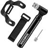 ROCKBROS Pompa per Bicicletta, Mini Pompa Bici MTB Portatile Tubo Allungato, Adatta per Valvola Presta Schrader, con Supporto Installabile Insieme al Porta Borraccia, 130 PSI, Nero
