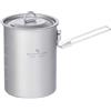 iBasingo Ti3026D - Tazza da campeggio, 450 ml, in titanio, con coperchio e manico pieghevole, ultraleggera, per tè, caffè, caffè, picnic, pentole