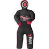 FNine MMA Grappling Dummy, for Judo, Wrestling, Brazilian Jiu Jitsu, Submission and Throwing UNFILLED Canvas Bag (Black Red, 47 Inches (4 feet))