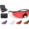 Bertoni Occhiali da Tiro Sportivo Poligono con 4 Lenti Intercambiabili e Clip Accessorio per Lenti da Vista Graduate - SH898 SOS by Italy Occhiali Tattici Uomo e Donna per Shooting