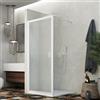 FORTE Box Doccia Walk-In Skipper Open in PVC e Pannello Acrilico, Altezza 185 cm, Reversibile, con Guida Riducibile - 100% Made in Italy (Bianco, 120x185 cm)