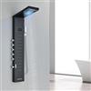 TVTIUO LED Colonna Doccia Idromassaggio in 304 Acciaio Inox,Pannello doccia multifunzione a parete con doccetta,doccia a cascata,soffione,Display LCD,Nera