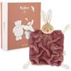 Kaloo -Peluche Lapin Bordeaux 24 cm - Morbidissimo Doudou piatto per neonati - Pelliccia di flanella extra soffice - Nodi con attacco per il ciuccio - Compagno coccoloso ed educativo fin dalla nascita