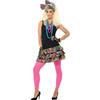Smiffys Kit Party Girl anni '80, multicolore, con gonna, copricapo e collana Halloween