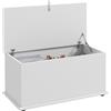 HOMCOM Cassapanca, Panca Contenitore Multiuso con Cerniere di Sicurezza, Panca Portaoggetti Scarpiera in Legno con Coperchio per Ingresso, Corridoio, Camera da Letto, Soggiorno, 80x40x40cm, Bianco