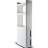 Shally Dogan Carrello da Cucina Slim Salvaspazio 3 Ripiani e 2 Cassetti, Unità di Mensole Bianco con Ruote, Mobiletto Salvaspazio Capiente, Ideale per Cucina, Bagno, Soggiorno, Cameretta