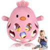 Collazoey Anello Teething Baby Toy, palla per bambini, giocattolo Montessori, senza BPA, per dentizione e pallina, regalo per bambini dai 3 ai 18 mesi (rosa chiaro)