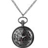 Lancardo Orologio da tasca da uomo, orologio da tasca vintage, Steampunk Gears serie scheletro quadrante in numeri romani, cassa in acciaio inossidabile per uomo e donna, Hollow - Nero