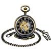 MICGIGI - Orologio da tasca unisex meccanico a carica manuale, multifunzione, con lente d'ingrandimento e catena, Classico