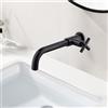 PHASAT Rubinetto per lavabo in ottone a parete per acqua fredda Rubinetto con Maniglia a Croce per Bagno Rubinetto Giardino Acqua Fredda Miscelatore Monocomando per Acqua Fredda a Muro Nero PTMP20B