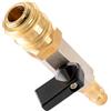 Poppstar Valvola di intercettazione ad aria compressa da 1/4 di pollice (rubinetto a sfera) con attacco rapido Euro NW 7.2 e beccuccio, fino a 15 bar, in ottone