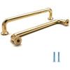 SYZOW 6 Pezzi Maniglie per Mobili da Cucina, Maniglie dorate per Mobili Maniglie per Armadio maniglie a T per mobili maniglie per mobili da cucina 96mm oro (Oro, Distanza dei Fori:192mm)