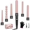 NWOUIIAY Ferro Arricciacapelli 6 in 1 Multifunzione Arricciacapelli Ceramica Set con Display LCD e Temperatura Regolabile 80°C - 230°C, Ondulatore Modellatore con Ferri di Diverso Adatto a Tutte