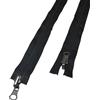 Generico AMANTE NSF Zip Lampo Double Face, Cerniera Divisibile Doppio Cursore Reversibile - catena plastica 6 (Nero, 100 cm)