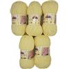 Ilkadim Set da 5 gomitoli da 100 grammi di lana da maglia Himalaya Dolphin, lana per neonati, 500 grammi di lana spessa, giallo chiaro 80302., 35_x_25 CM