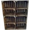 Teramico Set di 4 scatole in legno vintage con paletta intermedia trasversale, 50 x 40 x 30 cm, come scaffale da garage rustico, da parete, in legno shabby chic