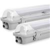 Sonnewelt Reglette LED garage 120 cm illuminazione led impermeabile 2 unità 18 W 1530 LM IP65 T8 tubo Reglette Led impermeabile bianco neutro 4000 K garage officina plafoniera per officina, sotto