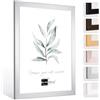 Bildershop-24 Cornice portafoto Monza in Argento, Alluminio lucido, 35 x 45 cm, cornice intercambiabile, cornice per poster, cornice puzzle