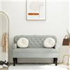 Gecheer Panca con Schienale Grigio Chiaro 112x65,5x75 cm in Velluto,Panca Imbottita,Panchina Imbottitura,Divano Imbottito,Divano a 2 posti,Divani da Soggiorno,Sofà Divanetto,#3