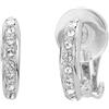 Traveller Orecchini a cerchio con clip Traveller, pietre di cristallo, 15x3 mm, Cristallo