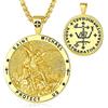EUDORA Harmony Ball S925 Argento Sterling 18K Placcato Oro Collana con Ciondolo di San Michele Arcangelo per Donne e Uomini, San Michele Amuleto Cristiano Cattolico Gioielli Regali, 22