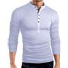 ZADIKO Camicia con Abbottonatura Camicia Uomo Primavera Elasticità Casual Camicia Uomo Slim Fit Tinta Unita Moda Camicia Uomo Sport all-Match Longsleeve T-Shirt Uomo C-White XL