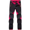 Angyu Termici Impermeabile Pantaloni Softshell in Pile Sintetico Foderato Unisex Pantaloni Trekking Montagna Escursionismo (Rosso(Donne), M)