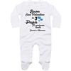 Fupies Tutina neonato personalizzato con nomi buon san valentino in 3 papà ti amiamo tantissimo, 6-12 Mesi 66-76 cm